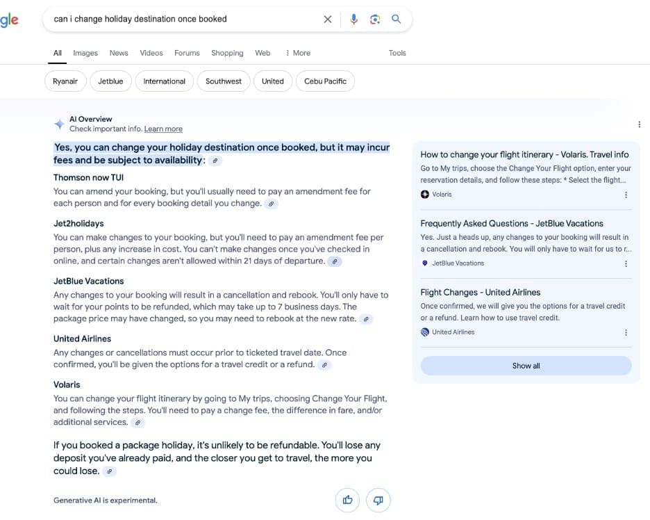 AI overviews in googles serp
