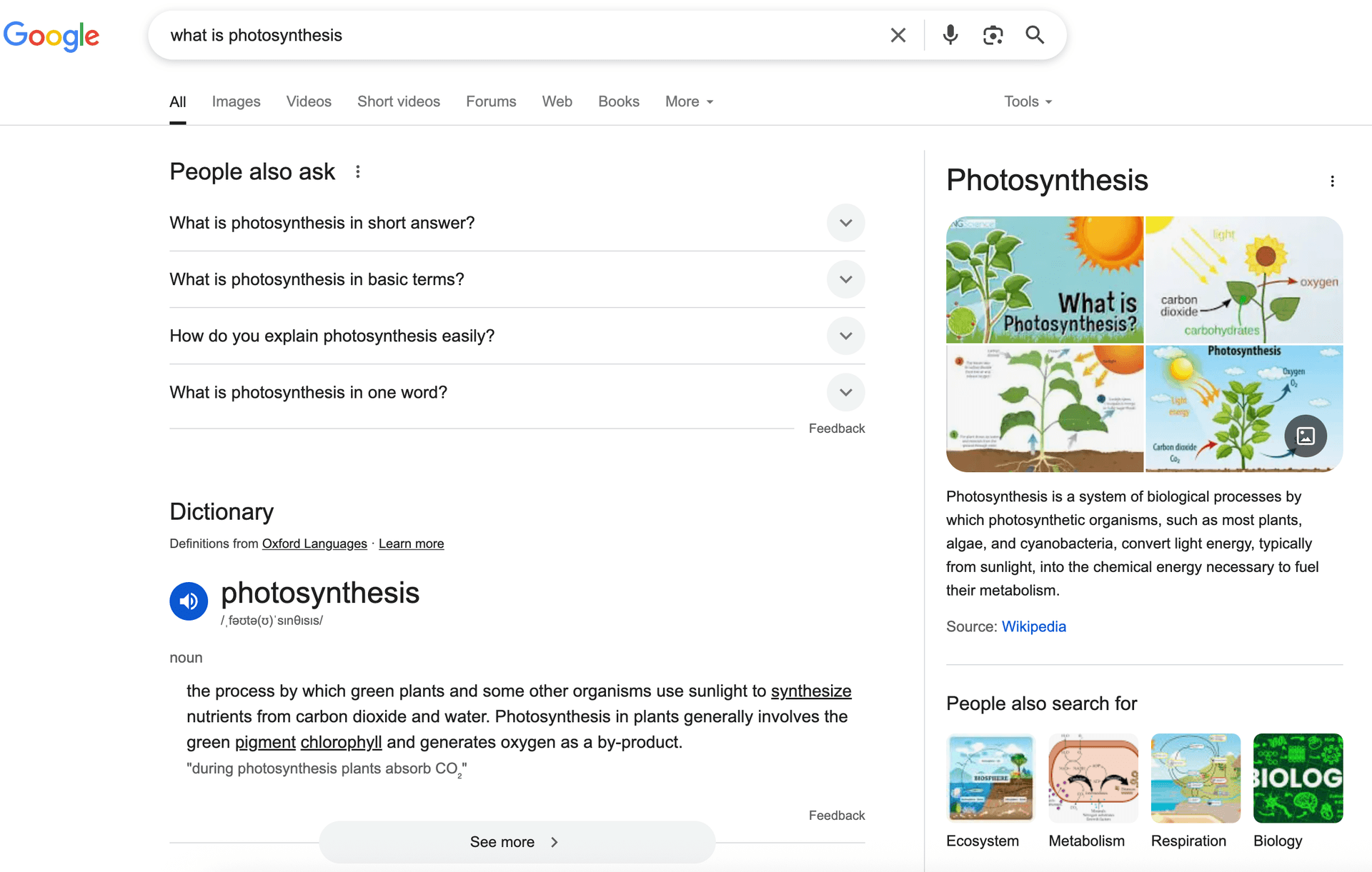Image of a Google featured snippet explains how solar energy works.
