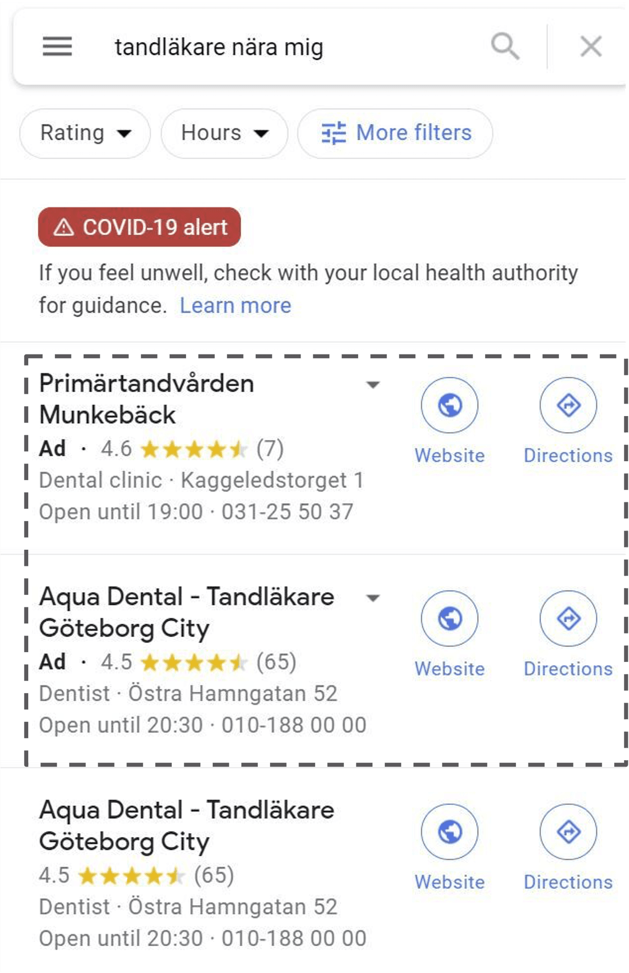 Local search ads