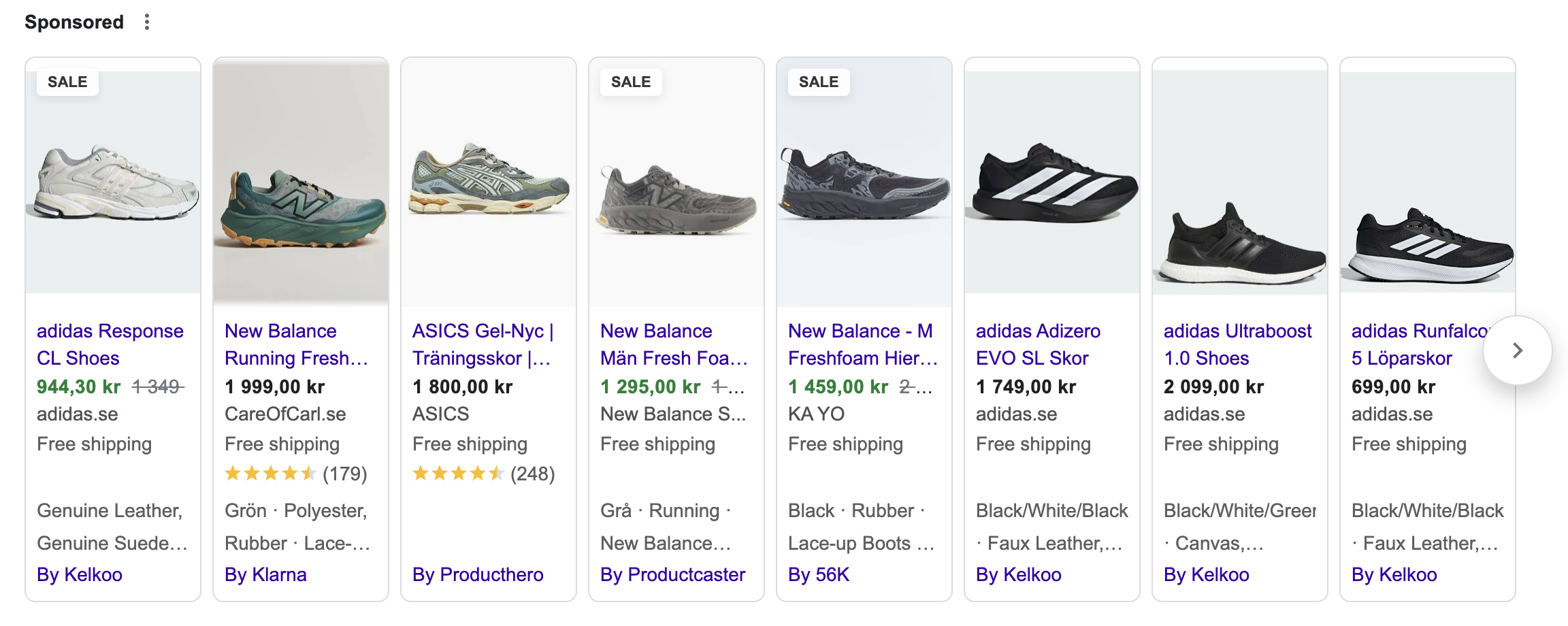 An image showing a SERP with paid results