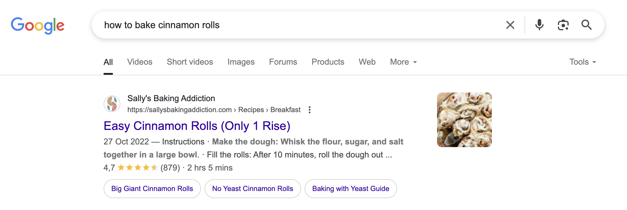 An image of a SERP displaying meta title and description.